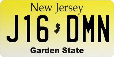 NJ license plate J16DMN