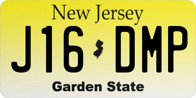 NJ license plate J16DMP