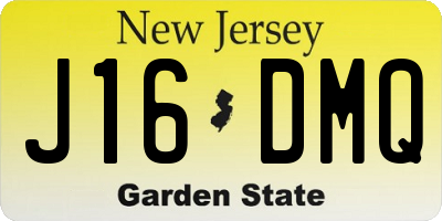 NJ license plate J16DMQ