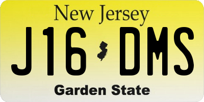 NJ license plate J16DMS