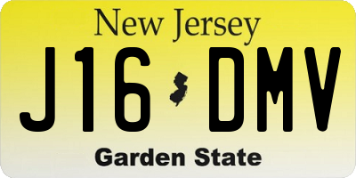 NJ license plate J16DMV