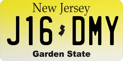 NJ license plate J16DMY