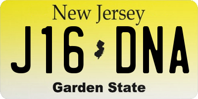 NJ license plate J16DNA