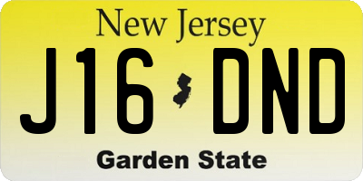 NJ license plate J16DND