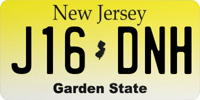 NJ license plate J16DNH