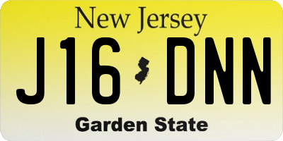 NJ license plate J16DNN