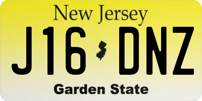 NJ license plate J16DNZ