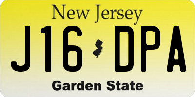 NJ license plate J16DPA