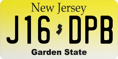 NJ license plate J16DPB