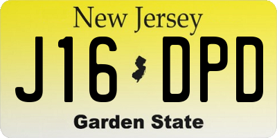 NJ license plate J16DPD