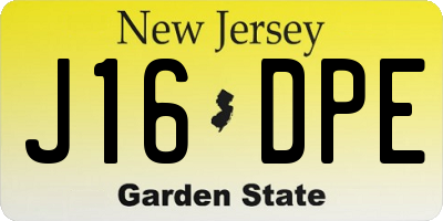 NJ license plate J16DPE
