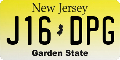 NJ license plate J16DPG