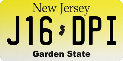 NJ license plate J16DPI