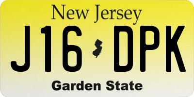 NJ license plate J16DPK