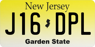 NJ license plate J16DPL