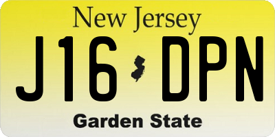 NJ license plate J16DPN