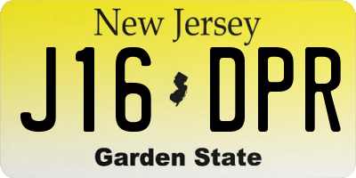 NJ license plate J16DPR