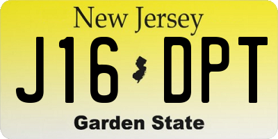 NJ license plate J16DPT