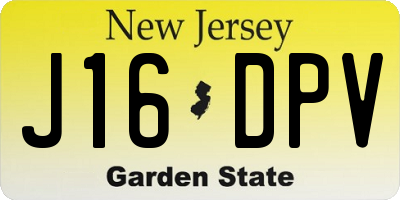 NJ license plate J16DPV