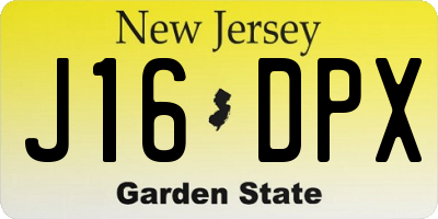 NJ license plate J16DPX