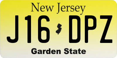 NJ license plate J16DPZ