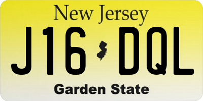 NJ license plate J16DQL