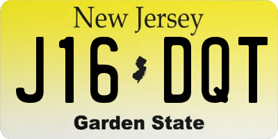 NJ license plate J16DQT