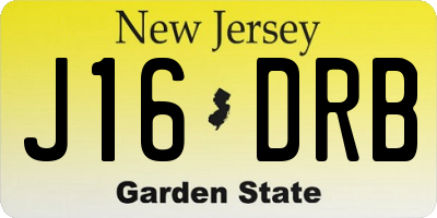 NJ license plate J16DRB