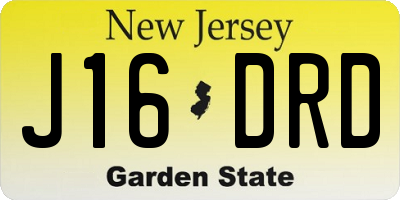 NJ license plate J16DRD