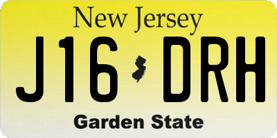 NJ license plate J16DRH