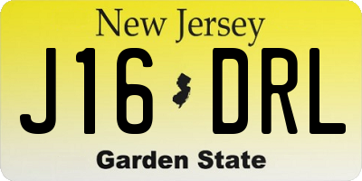 NJ license plate J16DRL