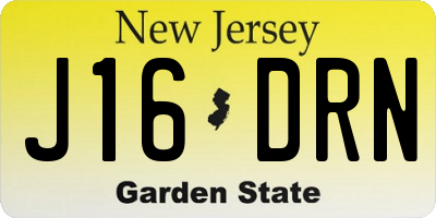 NJ license plate J16DRN