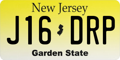NJ license plate J16DRP