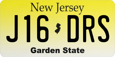 NJ license plate J16DRS
