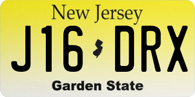 NJ license plate J16DRX