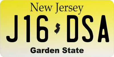 NJ license plate J16DSA