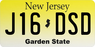 NJ license plate J16DSD