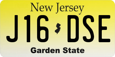 NJ license plate J16DSE