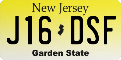 NJ license plate J16DSF