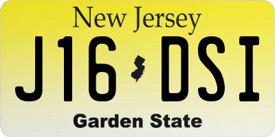 NJ license plate J16DSI