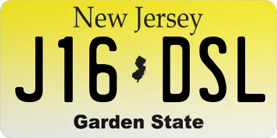 NJ license plate J16DSL