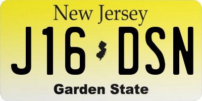 NJ license plate J16DSN