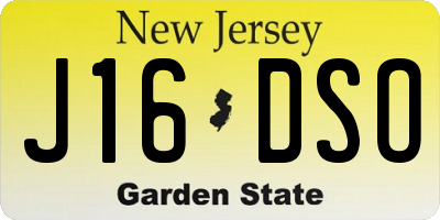 NJ license plate J16DSO