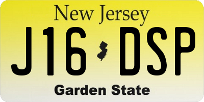 NJ license plate J16DSP