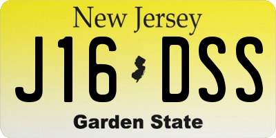 NJ license plate J16DSS