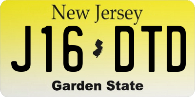 NJ license plate J16DTD