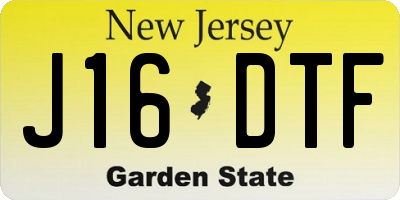 NJ license plate J16DTF