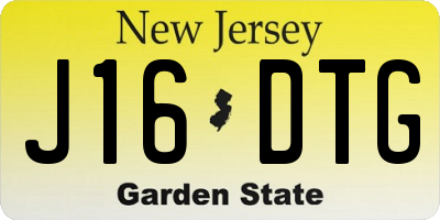 NJ license plate J16DTG