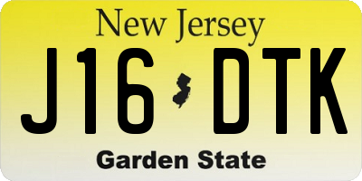 NJ license plate J16DTK