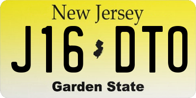 NJ license plate J16DTO